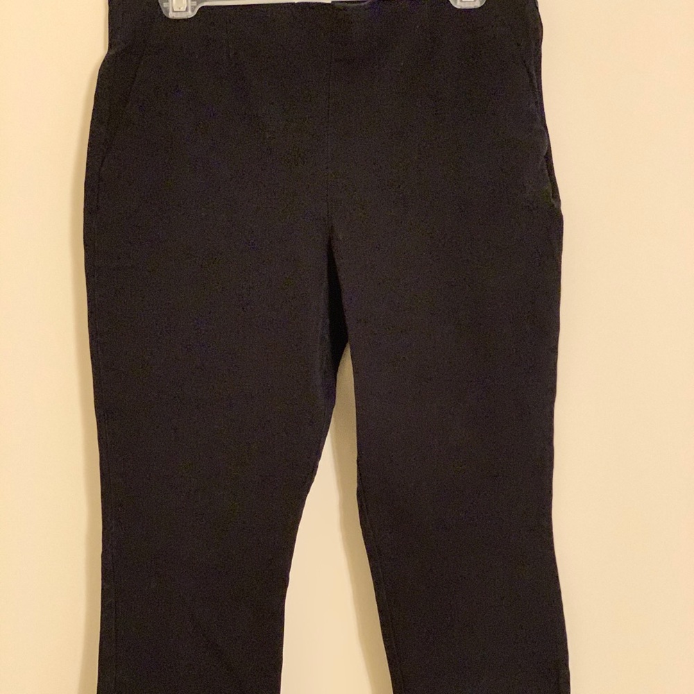 Slim crop black dress pants